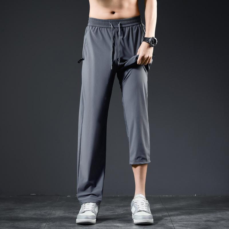 乐天商城 - メンズ ファッション 服 男性用 オシャレ シンプル 大人 かっこいい ストリート クール スウェット パンツ ズボン 履物 薄手 スポーツ 伸縮性 ストレッチ ストレッチ 速乾 夏 ストレート