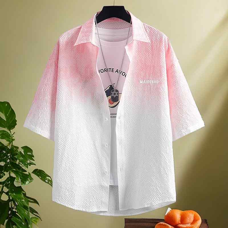 メンズ ファッション 服 男性用 オシャレ シンプル 大人 かっこいい ストリート シアサッカー 半袖 シ..