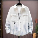 メンズ ファッション 服 男性用 オシャレ シンプル 大人 かっこいい ストリート グラデーション デニム シャツ ジャケット シャツ ワークウェア カジュアル トップス