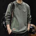 メンズ ファッション 男性用 オシャレ シンプル 大人 かっこいい 大きいサイズ ストリート 紳士服 綿 長袖 T シャツ 春 スウェット シャツ トレーナー パーカー 快適 春秋