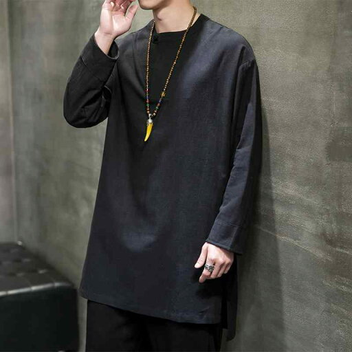 メンズ ファッション 服 男性用 オシャレ シンプル 大人 かっこいい ストリート 長袖 Tシャツ ベース ゆったり レトロ ボタン ダウン トップス ミドル丈 コットンリネン ロング メンズ ファッション 服 男性用 オシャレ シンプル 大人 かっこいい ストリート 長袖 Tシャツ ベース ゆったり レトロ ボタン ダウン トップス ミドル丈 コットンリネン ロング