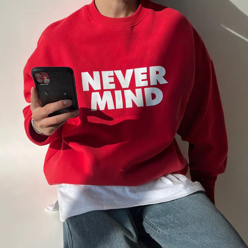 メンズ ファッション 服 男性用 オシャレ シンプル 大人 かっこいい ストリート レッド セーター スタイル ラウンドネック ゆったり ジ..