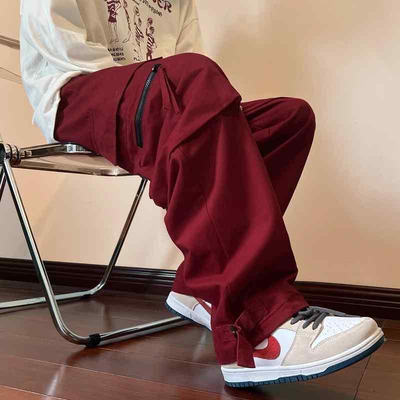 乐天商城 - メンズ ファッション 服 男性用 オシャレ シンプル 大人 かっこいい ストリート 大きいサイズ アメリカン レトロ ワークウェア カジュアル パンツ ストリート ヒップ ホップ ストレート