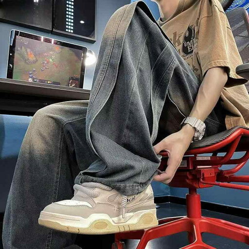 メンズ ファッション 服 男性用 オシャレ シンプル 大人 かっこいい ストリート 大きいサイズ ストリート フェイク ツーピース ジーンズ ワイド レッグ ストレート パンツ メンズ ファッション 服 男性用 オシャレ シンプル 大人 かっこいい ストリート 大きいサイズ ストリート フェイク ツーピース ジーンズ ワイド レッグ ストレート パンツ