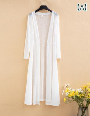 春 コーデ レディース ファッション オシャレ カワイイ シンプル きれいめ ナチュラル 上品カジュアル 婦人服 日焼け防止 服 ロング ストール コート メッシュ アウター レイヤー 薄手 カーディガン 衣類