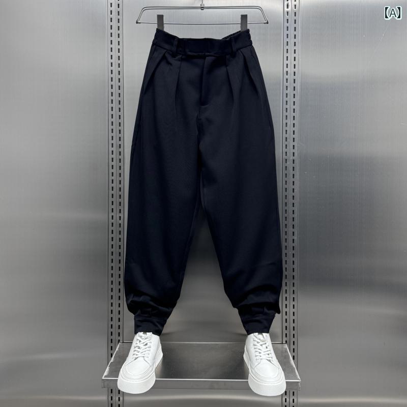 メンズ ファッション 服 男性用 オシャレ シンプル 大人 かっこいい ストリート ドレープ パンツ ブーツ ベルベット カフス パンツ ハイエンド クールカジュアル
