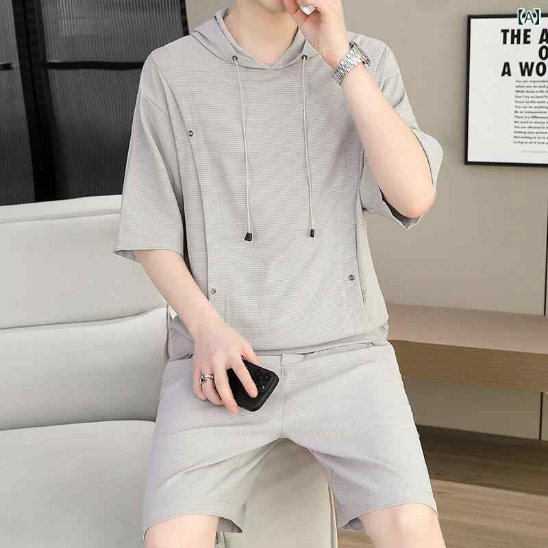 メンズ ファッション 服 男性用 オシャレ シンプル 大人 かっこいい ストリート フード 半袖 Tシャツ 夏 パンツ ズボン 履物 スタイリッシュ