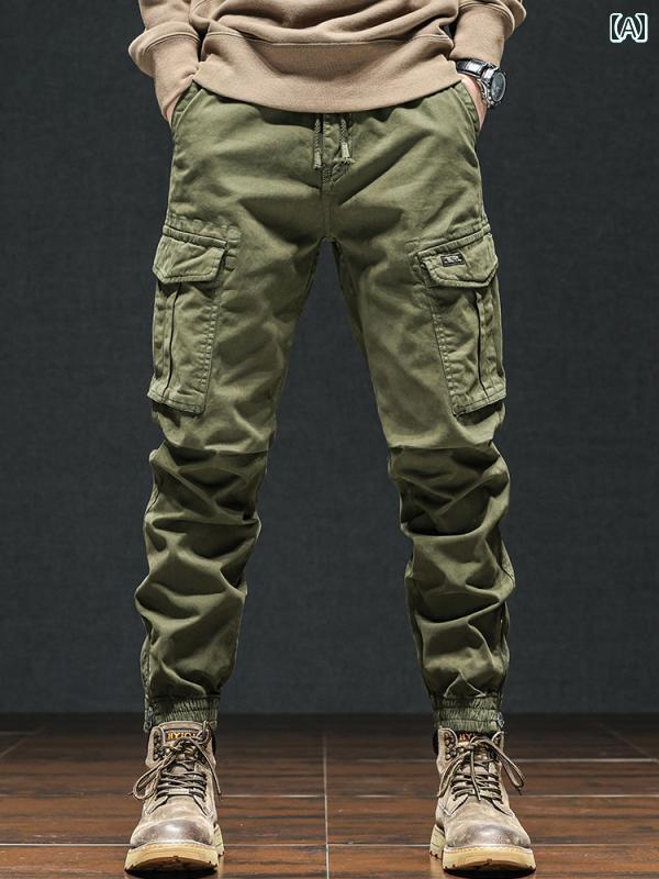 乐天商城 - メンズ ファッション 服 男性用 オシャレ シンプル 大人 かっこいい ストリート カーゴ パンツ ズボン 履物 ワイド 長効果 アイテム