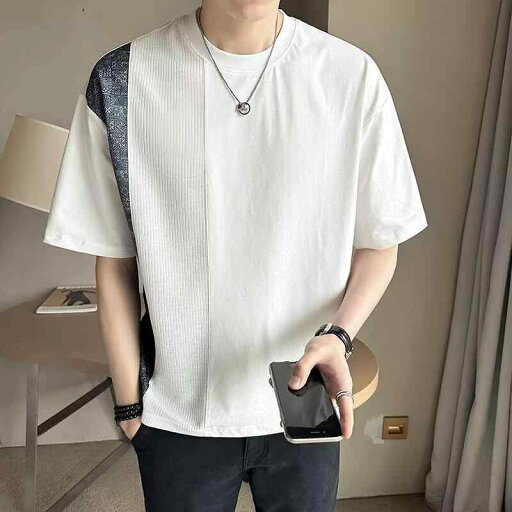 メンズ ファッション 服 用 オシャレ シンプル 大人 かっこいい ストリート 夏コーデ レトロ 半袖 T シャツ エスニック ステッチ ラウンドネック T メンズ ファッション 服 用 オシャレ シンプル 大人 かっこいい ストリート 夏コーデ レトロ 半袖 T シャツ エスニック ステッチ ラウンドネック T