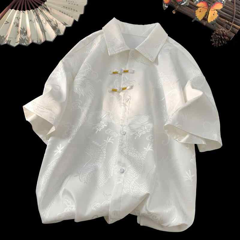 メンズ ファッション 服 用 オシャレ シンプル 大人 かっこいい ストリート 夏コーデ 半袖 シャツ カジュアル 唐 スーツ