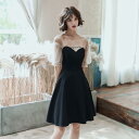 夏コーデ レディース ファッション 服 オシャレ カワイイ 女性用 シンプル 大人カワイイ 大きいサイズ 婦人服 バンケット ドレス エレガント オフショルダー 黒 イブニングドレス ブラック スカート