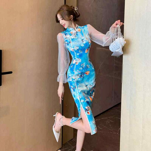 夏コーデ レディース ファッション 服 オシャレ カワイイ 女性用 シンプル 大人カワイイ 大きいサイズ 婦人服 レトロ チャイナドレス スパンコール プリント スリットドレス 夏コーデ レディース ファッション 服 オシャレ カワイイ 女性用 シンプル 大人カワイイ 大きいサイズ 婦人服 レトロ チャイナドレス スパンコール プリント スリットドレス