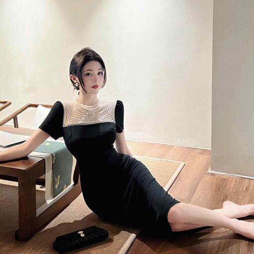 夏コーデ レディース ファッション 服 オシャレ カワイイ 女性用 シンプル 大人カワイイ 大きいサイズ 婦人服 ハイエンド ライト ブラック ドレス イブニングドレス パール ヒップ ミドル丈 スカート 夏コーデ レディース ファッション 服 オシャレ カワイイ 女性用 シンプル 大人カワイイ 大きいサイズ 婦人服 ハイエンド ライト ブラック ドレス イブニングドレス パール ヒップ ミドル丈 スカート