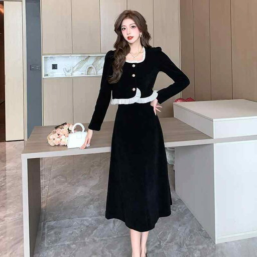 夏コーデ レディース ファッション 服 オシャレ カワイイ 女性用 シンプル 大人カワイイ 大きいサイズ 婦人服 レトロ エレガント ブラック ドレス コーデュロイ 長袖 ドレス セット 夏コーデ レディース ファッション 服 オシャレ カワイイ 女性用 シンプル 大人カワイイ 大きいサイズ 婦人服 レトロ エレガント ブラック ドレス コーデュロイ 長袖 ドレス セット