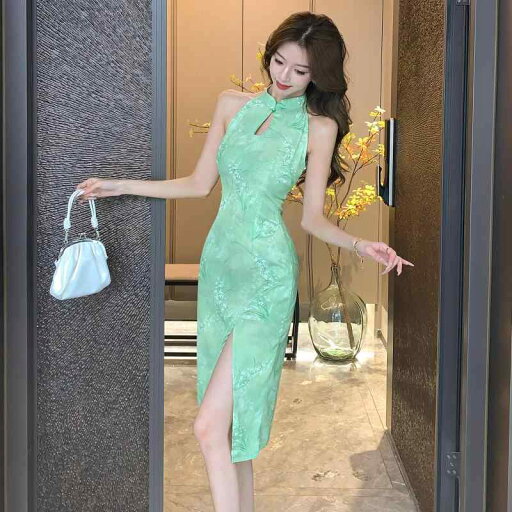 夏コーデ レディース ファッション 服 オシャレ カワイイ 女性用 シンプル 大人カワイイ 大きいサイズ 婦人服 チャイナドレス イブニングドレス ホルターネック ヒップカバー スリットドレス 夏コーデ レディース ファッション 服 オシャレ カワイイ 女性用 シンプル 大人カワイイ 大きいサイズ 婦人服 チャイナドレス イブニングドレス ホルターネック ヒップカバー スリットドレス