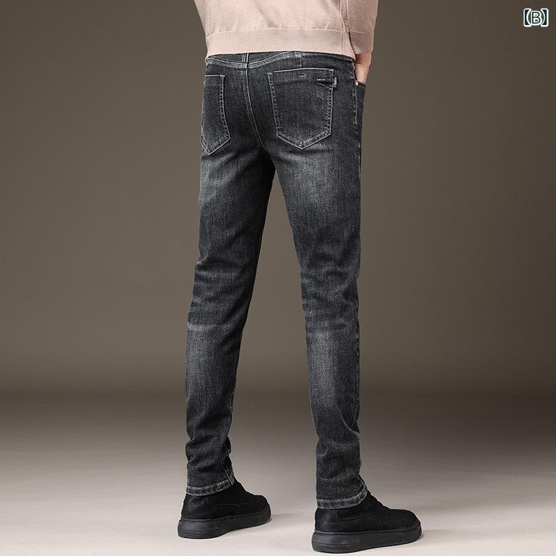 メンズ デニムパンツ 男性用 ストレッチ 快適 ファッション スタイル ジーンズ チノパン スリムフィット カジュアルパンツ ストレッチデニム デニムテーパード イージーパンツ ミリタリー カーキ ブルー ブラック 3