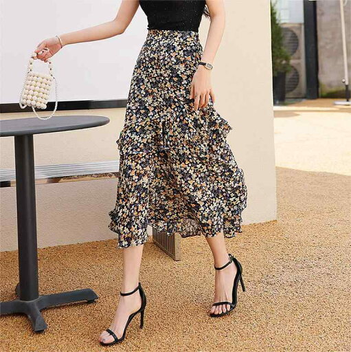 夏コーデ レディース ファッション 服 オシャレ カワイイ 女性用 シンプル 大人カワイイ 大きいサイズ 婦人服 シフォンスカート 夏 ミドル丈 エレガント ドレープ 花柄 ケーキ スカート Aライン スリム 夏コーデ レディース ファッション 服 オシャレ カワイイ 女性用 シンプル 大人カワイイ 大きいサイズ 婦人服 シフォンスカート 夏 ミドル丈 エレガント ドレープ 花柄 ケーキ スカート Aライン スリム