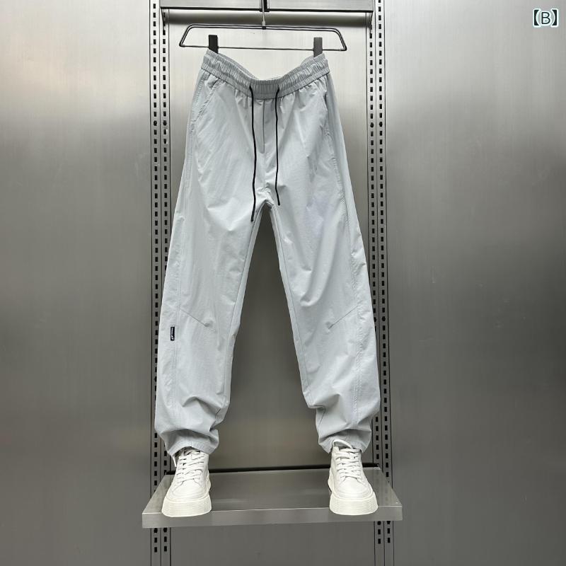 メンズ ファッション 服 男性用 オシャレ シンプル 大人 かっこいい ストリート メッシュ 通気性 速乾 パンツ ズボン 履物 夏 薄手 スリム スポーツ ロング