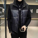 メンズ ファッション 男性用 オシャレ シンプル 大人 かっこいい 大きいサイズ ストリート 紳士服 ダウン ベスト 秋冬 カジュアル 暖かい アウターウェア ベスト スタンドカラー ジャケット