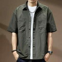 メンズ ファッション 男性用 オシャレ シンプル 大人 かっこいい 大きいサイズ ストリート 紳士服 ハイエンド アメリカン ワークウェア 半袖 シャツ 夏 薄手 アウトドア レトロ カジュアル シャツ