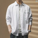 メンズ ファッション 男性用 オシャレ シンプル 大人 かっこいい 大きいサイズ ストリート 紳士服 アメリカン シンプル 白 長袖 シャツ 春 カジュアル 綿 ビジネス 通勤 シャツ