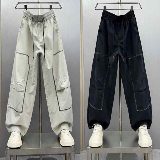 メンズ ファッション 服 男性用 オシャレ シンプル 大人 かっこいい ストリート アメリカン レトロ ステッチ パンツ ズボン 履物 夏 ストレート ワイドレッグ ロング メンズ ファッション 服 男性用 オシャレ シンプル 大人 かっこいい ストリート アメリカン レトロ ステッチ パンツ ズボン 履物 夏 ストレート ワイドレッグ ロング