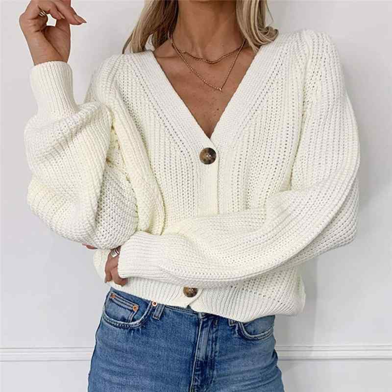 レディース ファッション 服 オシャレ カワイイ 女性用 シンプル カジュアル 無地 ボタン セーター コート
