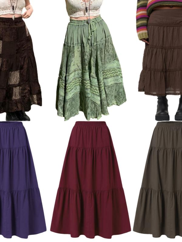 レディース ファッション 服 オシャレ カワイイ 女性用 シンプル 無地 プリーツ ヘムハーフ スカート