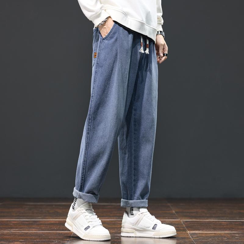 メンズ ファッション 服 男性用 オシャレ シンプル 大人 かっこいい ストリート 秋 ライトカラー ジーンズ メンズ ゆったり ストレート カジュアル メンズ 九分丈 ズボン