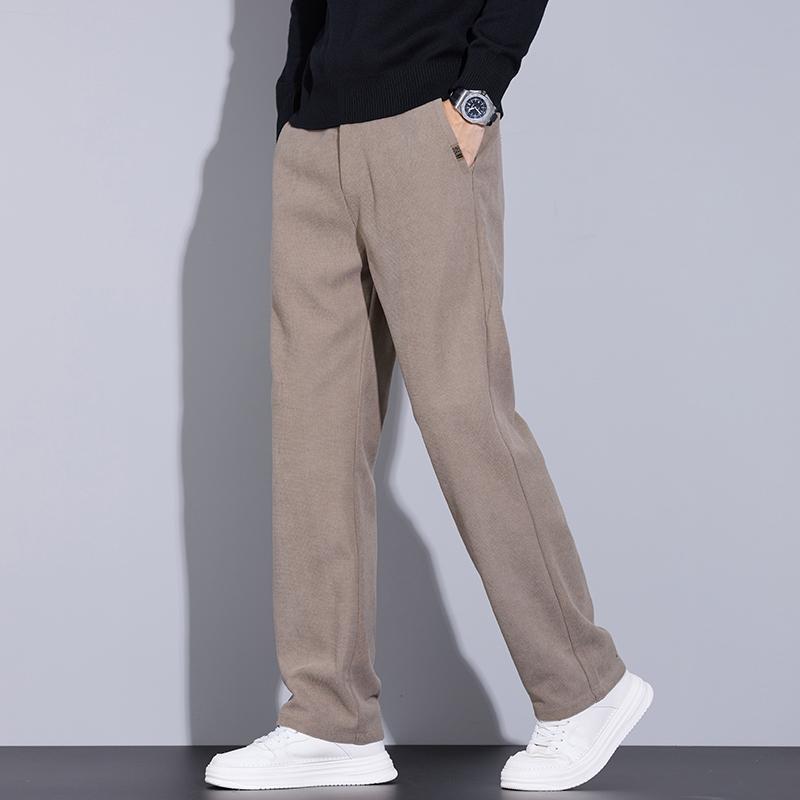 メンズ ファッション 服 男性用 オシャレ シンプル 大人 かっこいい ストリート メンズ 秋 ベルベット 厚手 カーキ カジュアル パンツ ゆったり ストレート 伸縮性 ストレッチ ストレッチ 快適 春 ズボン 大きいサイズ