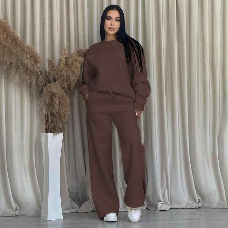 レディース ファッション 服 オシャレ カワイイ 女性用 シンプル 秋 ゆったり トップス カジュアル ワイドレッグ パンツ スーツ