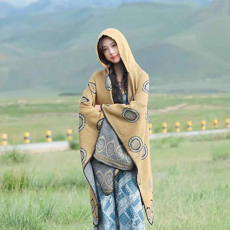 レディース ファッション 服 オシャレ カワイイ 女性用 シンプル 帽子 ショール 秋 スカーフ 旅行コーデ マウンテンスタイル マント エスニック