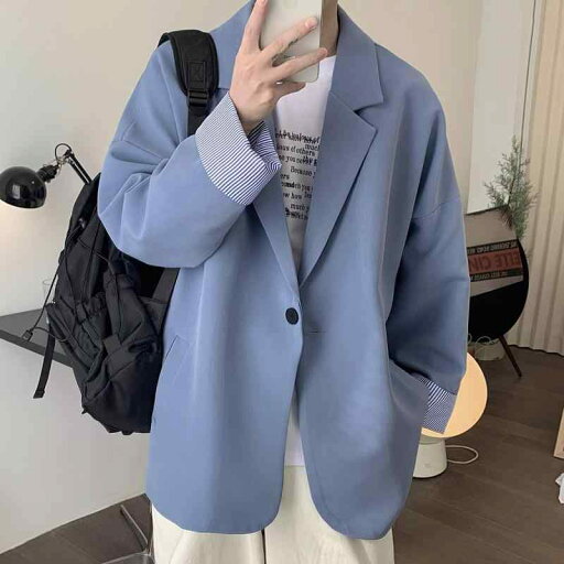 メンズ ファッション 服 男性用 オシャレ シンプル 大人 かっこいい 大きいサイズ ストリート 紳士服 英国 ハイエンド ロール スリーブ スーツ ジャケット 春 ストリート ゆったり スーツ メンズ ファッション 服 男性用 オシャレ シンプル 大人 かっこいい 大きいサイズ ストリート 紳士服 英国 ハイエンド ロール スリーブ スーツ ジャケット 春 ストリート ゆったり スーツ