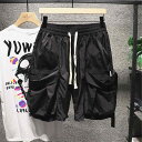 メンズ ファッション 服 男性用 オシャレ シンプル 大人 かっこいい 大きいサイズ ストリート 紳士服 立体 機能性 ポケット ストリーマー パンツ クロス ストリート 速乾 ヒップ ホップ 快適 カジュアル ショート パンツ
