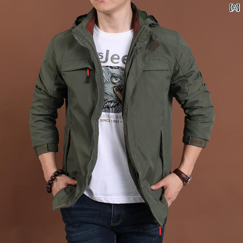 メンズ ファッション 服 男性用 オシャレ シンプル 大人 かっこいい ストリート アウトドア ジャケット カジュアル ゆったり ワーク ジャケット 薄手 トップス