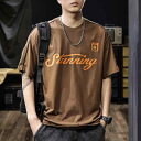 メンズ ファッション 服 男性用 オシャレ シンプル 大人 かっこいい 大きいサイズ ストリート 紳士服 アメリカン レトロ ヘビーウェイト 半袖 T シャツ 夏 カジュアル スポーツ 半袖 シャツ