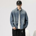 メンズ ファッション 服 男性用 オシャレ シンプル 大人 かっこいい 大きいサイズ ストリート 紳士服 ワークウェア デニムシャツ ゆったり スプリング コート シャツ ジャケット