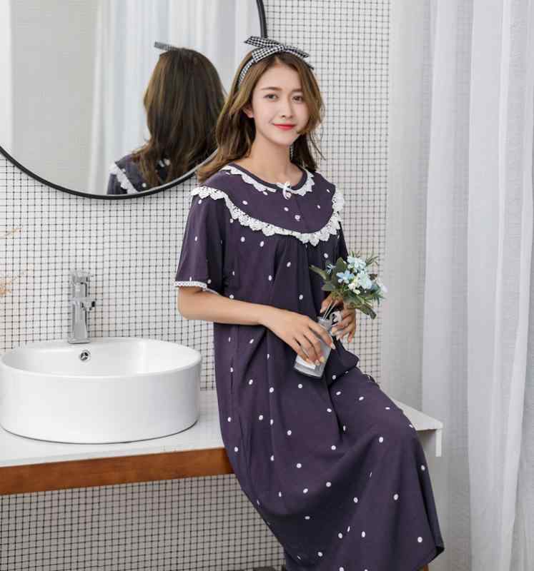 レディース ファッション 服 オシャレ カワイイ 女性用 シンプル 秋 綿 ピンク 花 大きめサイズ ガウン パジャマ ホームウェア