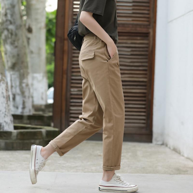 Rakuten - レディース ファッション オシャレ 服 女性用 シンプル 大人カワイイ 婦人服 カーキ パンツ 春　秋 アメリカン 夏 細身 スリム ストレート カジュアル キャロット 9分丈丈丈丈丈丈