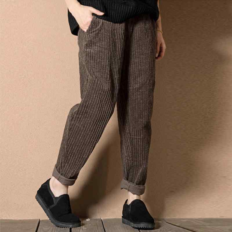 Corduroy - レディース ファッション オシャレ 服 女性用 シンプル 大人カワイイ 婦人服 コーデュロイ パンツ 秋 キャロット パンツ 厚手 コーデュロイ パンツ ストレート カジュアル ベルベット パンツ 九分丈