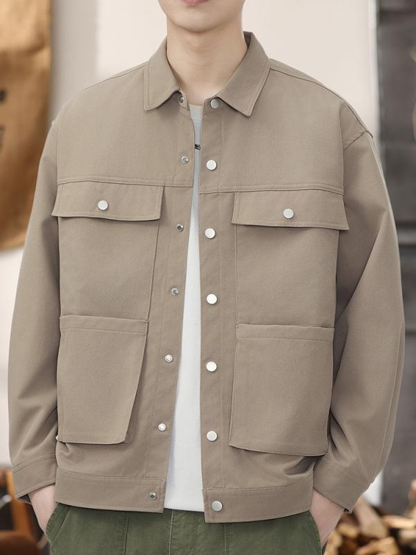 メンズ ファッション 服 男性用 オシャレ シンプル 大人 かっこいい ストリート カーキ ワーク ジャケット 秋 ポケット カジュアル ジャケット デニム ジャケット