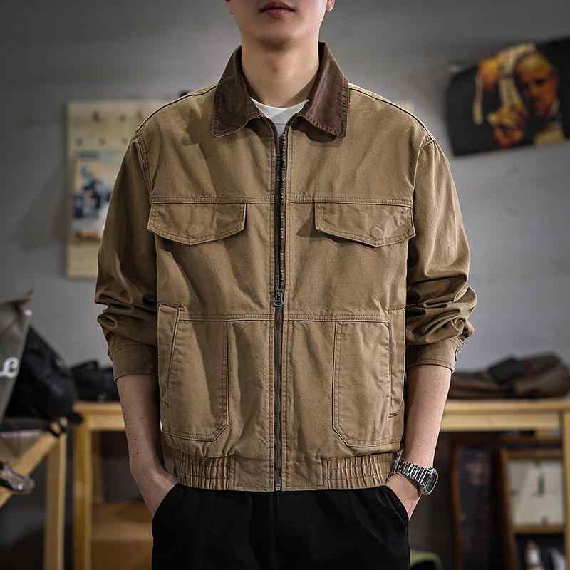 メンズ ファッション 服 男性用 オシャレ シンプル 大人 かっこいい ストリート ハイエンド アメリカン アウトドア マウンテン レトロ ウォッシュ ワーク ウェア ジャケット 春 マルチポケット ハンティング ジャケット