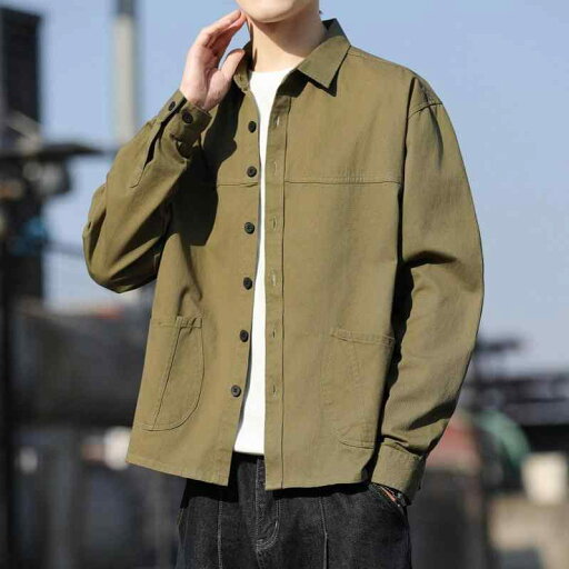 メンズ ファッション 服 男性用 オシャレ シンプル 大人 かっこいい ストリート 春 コットン 長袖 シャツ ゆったり カジュアル ワーク シャツ ジャケット 服 メンズ ファッション 服 男性用 オシャレ シンプル 大人 かっこいい ストリート 春 コットン 長袖 シャツ ゆったり カジュアル ワーク シャツ ジャケット 服