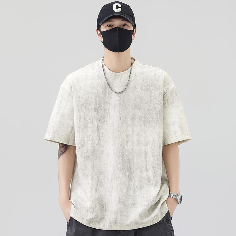 メンズ ファッション 服 男性用 オシャレ シンプル 大人 かっこいい ストリート 冷感 半袖 Tシャツ ハイエンド グラデーション シャツ ラウンドネック カジュアル 半袖 服