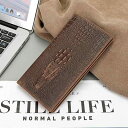 メンズ 鞄 カバン バック ファッション オシャレ アイテム 小物 レトロ レザー クロコダイル 牛革 財布 ロング ブラシ クラッチ バッグ マルチ カードスロット 男性
