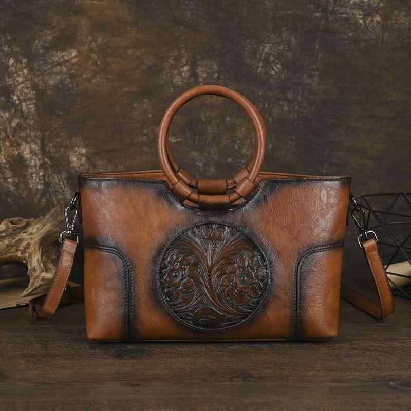 メンズ 鞄 カバン バック ファッション オシャレ アイテム 小物 レトロ バッグ エンボス加工 革 ハンド バッグ 大容量 ショルダー メッセンジャー バッグ