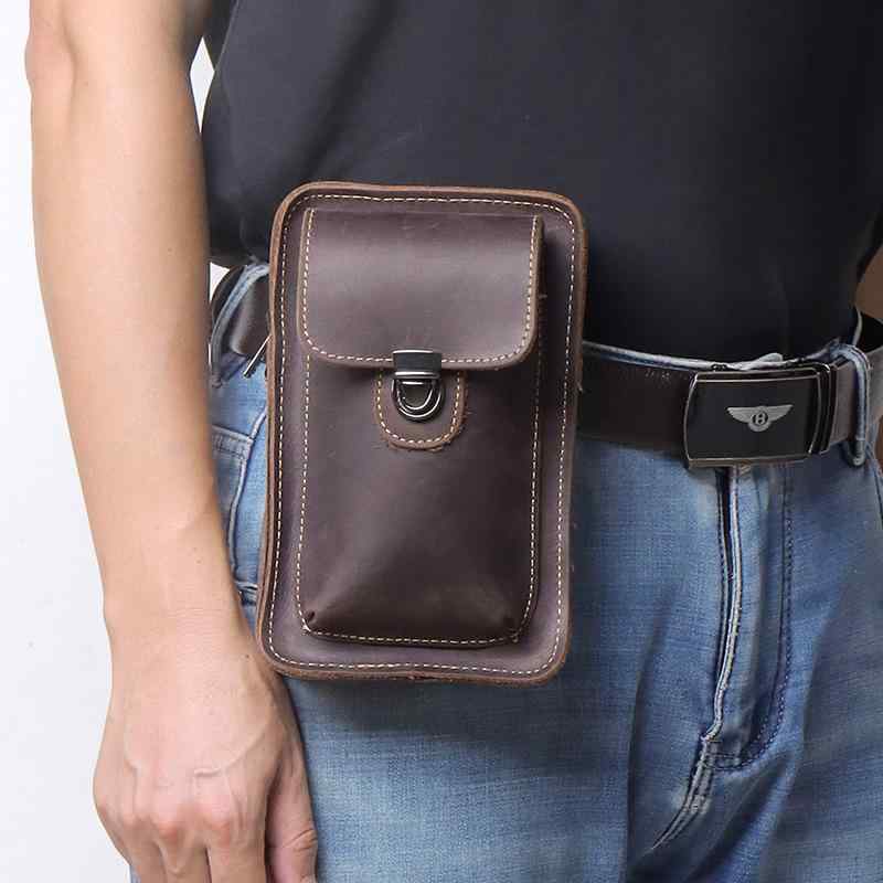 メンズ 鞄 カバン バック ファッション オシャレ アイテム 小物 レザー スマホ バッグ 縦型 ズボン ポケット メンズ ウエスト 最上層牛革 レトロ ストレート ショルダー バッグ