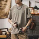 メンズ ファッション 服 男性用 オシャレ シンプル 大人 かっこいい 大きいサイズ ストリート 紳士服 アメリカン ヘビーウェイト レトロ 半袖 T シャツ 夏 ゆったり ウォッシュド 半袖