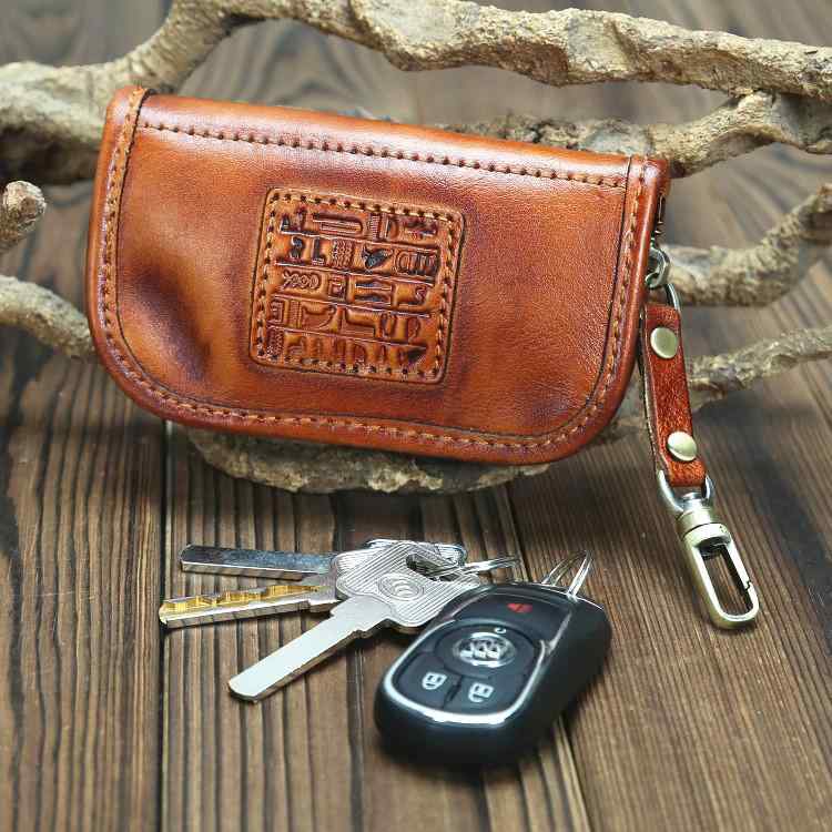 Other - メンズ 鞄 カバン バック ファッション オシャレ アイテム 小物 タンニン なめし 牛革 キー バッグ レトロ 革 ブラッシュ カー 革 大容量 ミニ ハンギング ジッパー