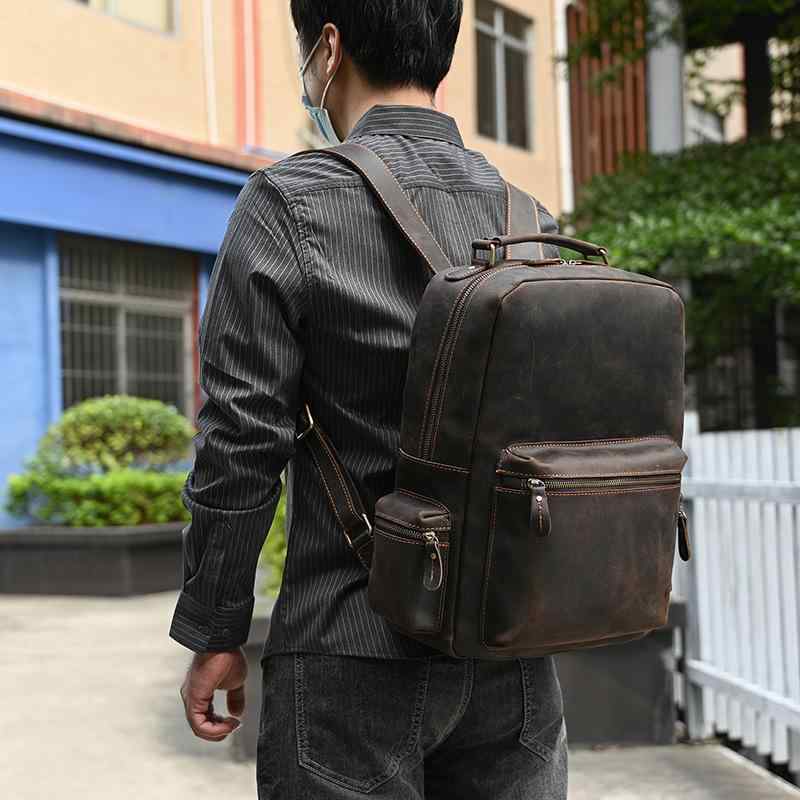 メンズ 鞄 カバン バック ファッション オシャレ アイテム 小物 レザー レトロ メンズ バック パック 革 大容量 登山 パック 最上層牛革 スクール バッグ コンピュータ PC 収納 旅行